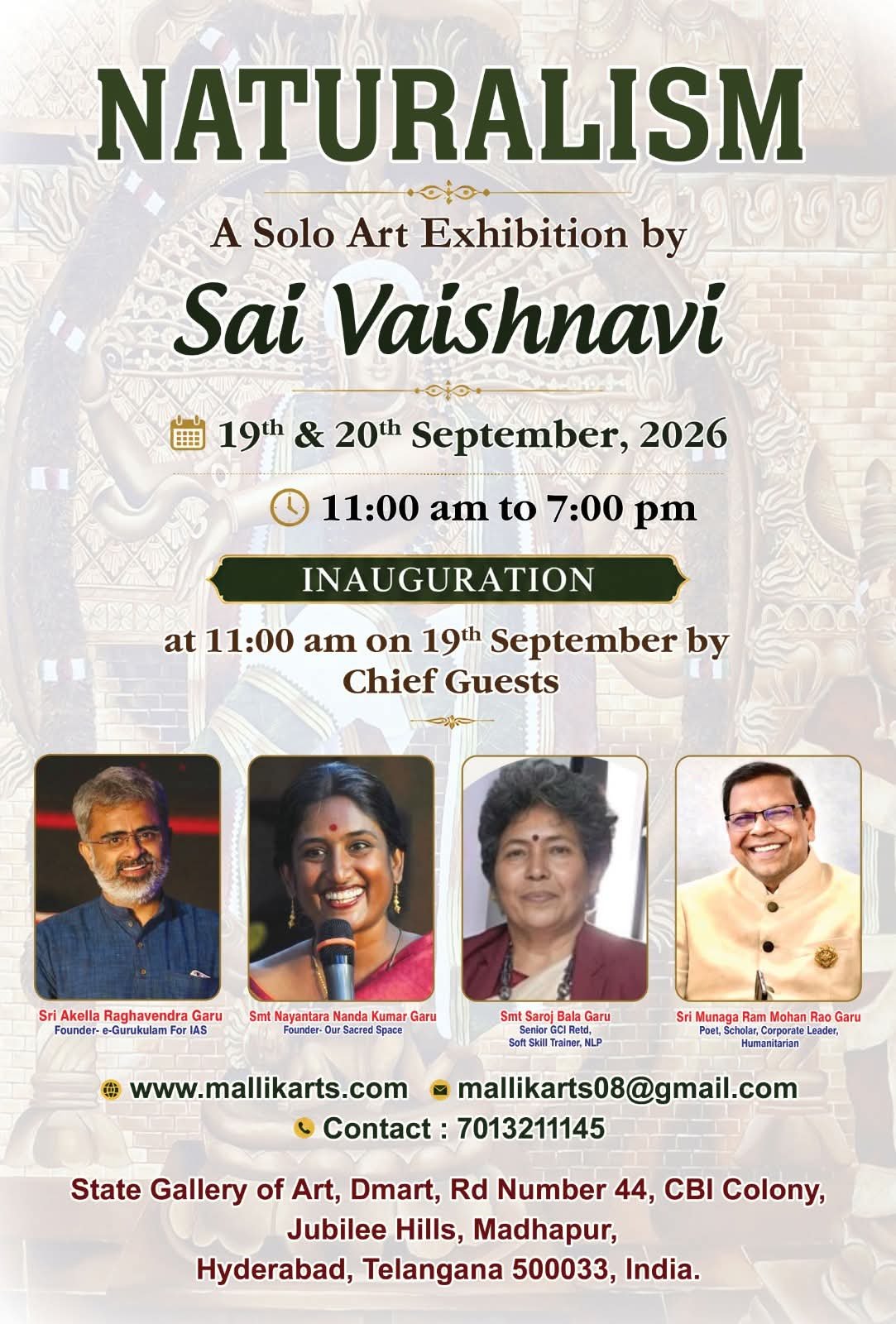 Hyperrealistic Mastery: Sai Vaishnavi Announces Solo Painting Exhibition ‘NATURALISM’ in Hyderabad